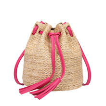 Сумочки OCARDIAN, женский пляжный рюкзак, повседневная Плетеная соломенная сумка из ротанга, модная цветная вместительная плетеная Сумка-мешок через плечо M20 2024 - купить недорого