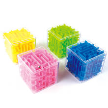 3D куб лабиринт игрушка головоломка игра головоломка Лабиринт подвижный мяч игрушки для детей Earling Обучающие Детские игрушки 2024 - купить недорого
