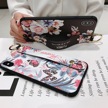 Capa para celular de tpu macio com pulseira, para samsung galaxy a10 a20 a30 a40 a50 a60 a70 com flores, capa com suporte para galaxy a20 a30 2024 - compre barato