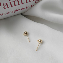 925 sterling silver earring fashion gold drop-shaped bead moon stud earring simple female girl silver ear jewelry 2024 - buy cheap
