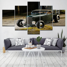 Papel tapiz Retro clásico para coche, 5 piezas HD, impresión en lienzo, póster moderno, pintura de Arte Modular para sala de estar, decoración del hogar 2024 - compra barato