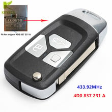 KEYECU Replacement Upgraded Remote Car Key FOB 433.92MHz ID48 for Audi A3 A4 A6 A8 RS4 TT Allroad Quttro RS4 4D0 837 231 A 2024 - buy cheap
