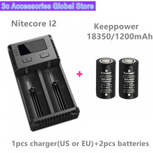 Keeppower 2pcs IMR 18350 1200mAh 10A discharge UH1835P rechargeable battery with Nitecore New I2 Digi charger LCD Intelligent 2024 - buy cheap