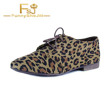 FSJ Retro Leopard Cross-tied Print Flat Women's Oxfords Shallow Comfortable Work Outside Ladies Shoes 2021 Autumn Size 4-16 2024 - buy cheap