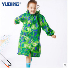 Unisex kids raincoat outdoor waterproof polyester school bag boys girls children kids long raincoat hooded free shipping 2024 - buy cheap