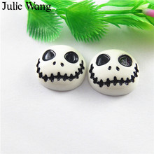 Julie Wang 10 pcs Resina Engraçado Fantasmas Halloween Cabochões Cameo Charme Para Colar Pingente Brincos Jóias Fazer Acessórios 2024 - compre barato