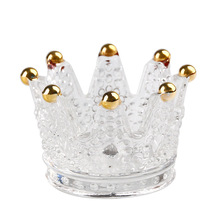 Moda Crown Titular Tealight Castiçal de Vidro Transparente Decoração de Casa Festa de Casamento Decoração 2 pçs/lote DEC477 2024 - compre barato
