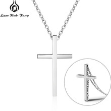 Personalized Cross Necklace Custom Name Necklace Come with Leather Chain Stainless Steel Jewelry Gift for Women (Lam Hub Fong） 2024 - buy cheap