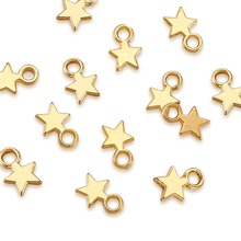 100pcs Tibetan Style Charms Blank Stamping Tag Pendants DIY  Jewelry Making Christmas Supplies Star Golden 10x8x1mm 2024 - buy cheap