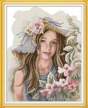 Teenage girl 2 cross stitch kit aida 14ct 11ct count print canvas stitches embroidery DIY handmade 2024 - buy cheap