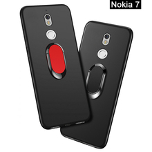 Funda de lujo para Nokia 7, 5,2 pulgadas, Coche magnético de silicona suave negra, soporte de anillo para Nokia 7, Dual Sim, 2017 2024 - compra barato