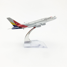 Asiana Airlines Aeroplane model Airbus A380 airplane 16CM Metal alloy diecast 1:400 airplane model toy for children Free shippin 2024 - buy cheap