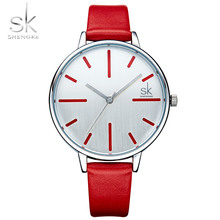 SK Роскошные брендовые кварцевые женские часы SHENGKE модные кожаные женские наручные часы Relogio Feminino для девочек женские наручные часы 2024 - купить недорого