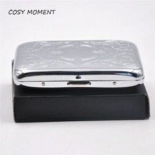 COSY MOMENT 16pcs packing Cigarette Case Metal Slim Tobacco Pocket Box Storage Case Holder Wallet etui cigarettes boite YJ129 2024 - buy cheap