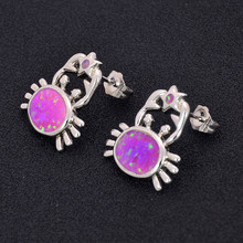 Wholesale & Retail Fashion Blue/Pink  Fine Fire Opal Earrings 925 Sterling Sliver Jewelry For Women EMT16042608 2024 - buy cheap