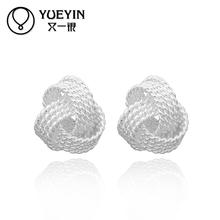 Wholesale chaep silver plated stud earrings for women fashion wedding jewelry Ohrringe Trendy 2024 - buy cheap