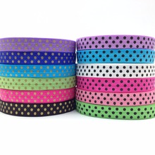 New Arrived 5/8" Polka Dot Print Fold Over Elastic 10 yards FOE Elastic Ribbon for Girls Hair Tie DIY Head wear Wholesale 2024 - buy cheap