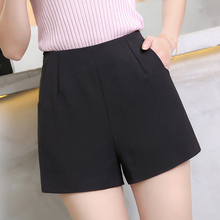 Summer Korea Women Wide Leg High Waisted Black White Chiffon Shorts , Women's Woman Casual  Xxl Shorts 2024 - buy cheap