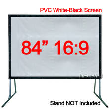 84 inches 16:9 PVC Soft White-Black Projection Screen Curtain Film Fast Fold for 3D HD DLP Video Movie Home Theater Projector 2024 - buy cheap