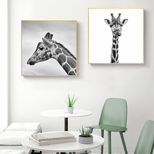 Hd estilo nórdico girafa preto n branco posters da lona impressão arte da parede moderna fotos para sala de estar quarto sala jantar estúdio 2024 - compre barato