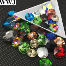 All Sizes Colors 8mm,10mm,12mm fat square crystal fancy stone Pointed Back Glass Jewelry Beads No Holes for necklace accessory 2024 - buy cheap