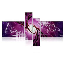 Gran oferta 100%, pintado a mano, arte de la pared abstracto moderno, negro, blanco o morado, pintura al óleo para Hotel o Hogar, cuadro decorativo 2024 - compra barato