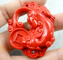 Colgante de cincel rojo chino de cristal natural para fabricación de joyas diy, accesorios para collares 2024 - compra barato