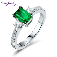 LOVERJEWELRY Real 14K White Gold Natural Emerald Ring Good Quality Diamond Wedding Jewelry For Engagement Gift WU269 2024 - buy cheap