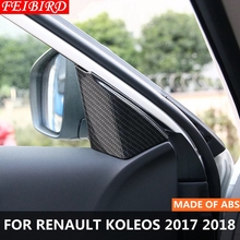 ABS Front Pillar A Triangle Frame protect Cover Trim Matte / Carbon fiber style For Renault Koleos 2017 2018 Only 2024 - buy cheap