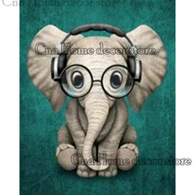 Cuadro de elefante musical 5D, bordado de aguja, bricolaje, decoración de boda, mosaico de resina, pintura de diamantes, kits de punto de cruz 3d, RA0025 2024 - compra barato