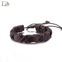 Bracelete viking de cor preta/marrom, bracelete legal em formato de x com fecho de couro para mulheres e homens joias estilosas presentes bijuterias dfsh030 2024 - compre barato