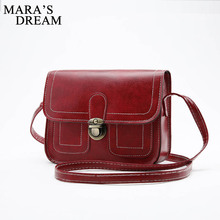 Mara's Dream 2019 Small Square Bag Ladies Handbags Solid Color Sewing Line Retro Shoulder Messenger Bag Mobile Phone Packet 2024 - buy cheap
