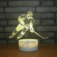 7 colores cambiar Hockey 3d accesorios de luz novedad Usb Led luz de noche luces decorativas de navidad niños lámpara 2024 - compra barato