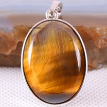1Pcs Natural Stone Oval CAB Cabochon Bead Golden Tigere eye Pendant For Necklace K651 2024 - buy cheap