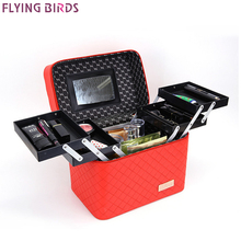 Bolsa de maquillaje Flying birds para mujer, estuche de cuero PU, organizador de maquillaje, caja de almacenamiento, neceser de viaje con flores 2024 - compra barato