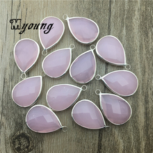 Water Drop Shape Faceted Pink Crystal Charm,Rose Glass Crystal Quartz Pendant For DIY Jewelry 30x18mm  MY1777 2024 - buy cheap