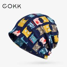 COKK Winter Hats For Women Cat Pattern Beanie Knitted Cap Hat Female Velvet Thick Warm Mens Skullies Beanies Scarf Bonnet Femme 2024 - buy cheap