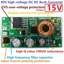 12W DC 80V-24V to 15V HV DC-DC Buck Step-Down Converter Voltage Regulator Board Power Supply Module 2024 - buy cheap