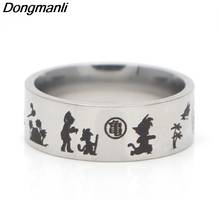 P3365 Dongmanli Симпатичные DIY Сон Гоку кольцо из нержавеющей стали кольца для мужчин и женщин вечерние модные черные серебряные кольца, ювелирные изделия 2024 - купить недорого