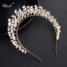 Miallo-tiaras para casamento, pérolas brancas, artesanal, princesa, para noivas e damas de honra, mais novo 2024 - compre barato