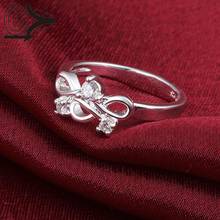 Christmas Gift Wholesale Silver-plated Ring,Silver Fashion Jewelry,Women&Men Gift Round Crystal Stone Flower Silver Finger Rings 2024 - buy cheap