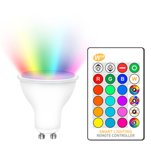 Bombilla LED RGB regulable con control remoto, 220V, 110V, GU10, 8W, foco de lámpara led rgb, GU, 16 colores, 10 unidades 2024 - compra barato