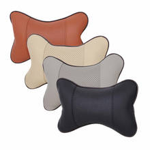 4 Colors Car Neck Pillow Car Headrest PU Leather Hole-digging Auto Safety Pillow Car Seat Covers Pillow Headrest for Car 2024 - buy cheap