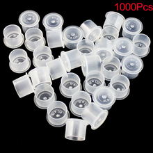 1000Pcs 11mm Small Size Plastic Clear Flat Tattoo Pigment Ink Cap Cups With Bottom for Tattoo Cleaning Tools accessoire de tatoo 2024 - buy cheap