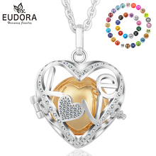 Eudora 20mm Harmony Ball Baby Chime Ball Pendant Heart Love Hollow out Cage locket Necklace Pregnant Maternity Jewelry K120N20 2024 - buy cheap