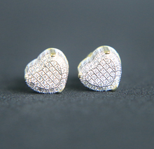 fine jewelry silver color screwback heart shape micro pave zircon cz valentine gift women hip hop earring 2024 - buy cheap