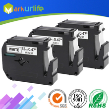 3 PCS/Lot 12mm*8m M-K231 Compatible Brother M Tapes Label cartridge M-K231 MK231 Mk 231 for Brother P touch printer PT100 PT65 2024 - buy cheap