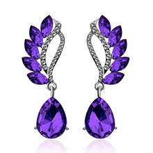 Europe and America Crystal Jewelry Long Earrings For Women Wing Water Drop Wedding Party Earrings Fashion Jewelry 2018 2024 - buy cheap