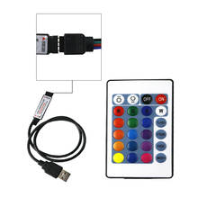 Mini RGB Led Controller 24Keys RF Wireless Remote Controller With 4pin USB Cable DC5V 12A For 3528 5050 SMD LED Light Strip L 2024 - buy cheap