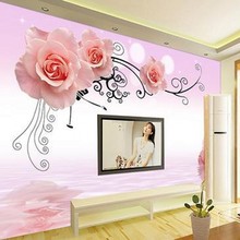 beibehang Rose reflection Custom wallpaper 3D large bedroom living room sofa TV backdrop mural papel de parede photo wallpaper 2024 - buy cheap